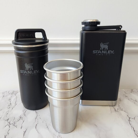 NIB Set of FOUR Stanley Adventure Pre-Party Shot Glass + Flask Set in Black - Picture 9 of 13